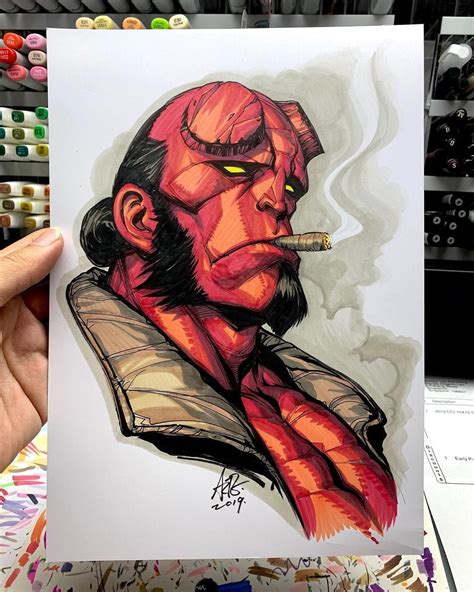 Hellboy Pencil Drawing