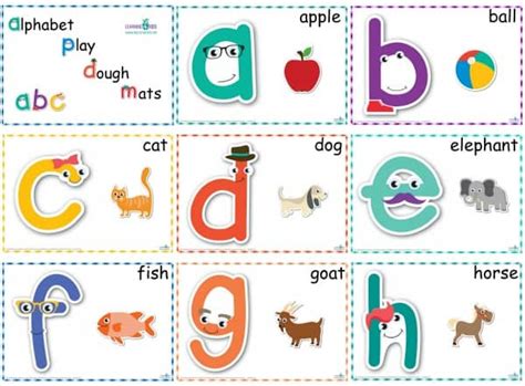 Alphabet Play Dough Mats Standard Print | Learning 4 Kids