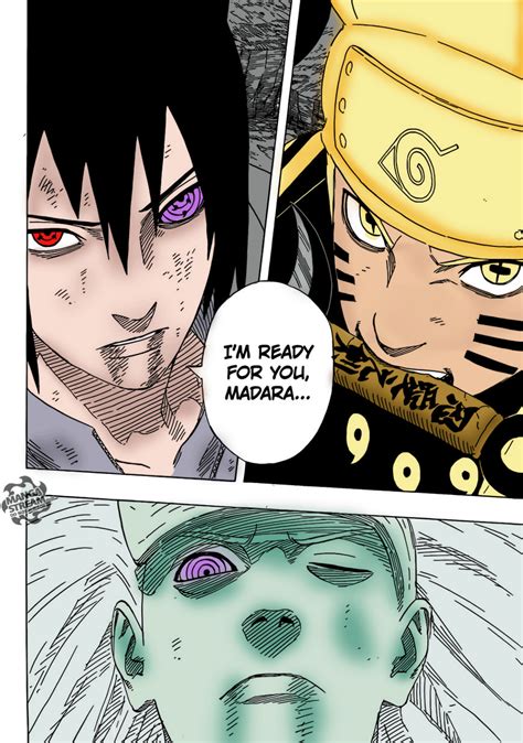 I colored a manga page from the sasuke and naruto vs madara fight. Hope ...