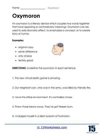 Oxymoron Worksheets - 15 Worksheets.com