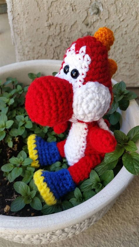 Yoshi Plushie Yarn Yoshi Crochet Stuffed Yoshi Yoshi's - Etsy | Yoshi's ...