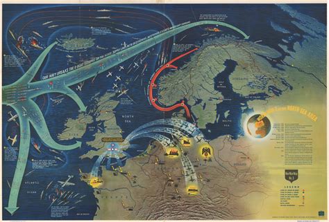 Striking “ Nav War Map ” issued by the U.S. Navy Department near the ...