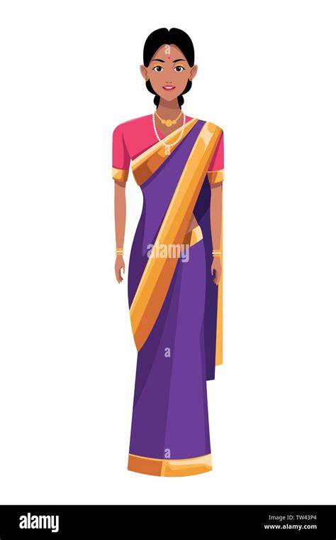 indian woman wearing traditional hindu clothes Stock Vector Image & Art ...