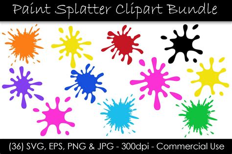 Paint Splatter SVG Bundle - Paint Splash Clip Art (357818 ...