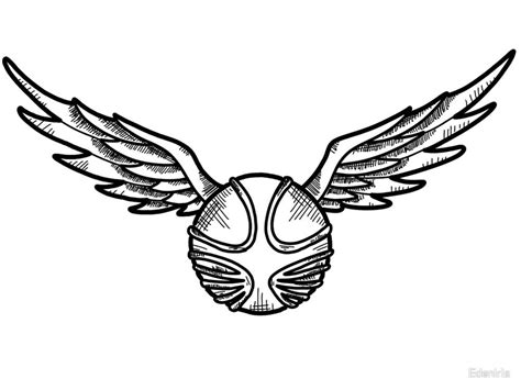 Golden Snitch Wings Printable Coloring Page