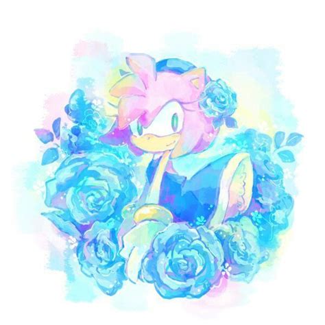 Amy Rose in blue with blue roses. | Amy rose, Amy the hedgehog, Sonic ...