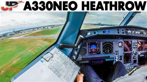 Cockpit AIRBUS A330NEO into London Heathrow - YouTube