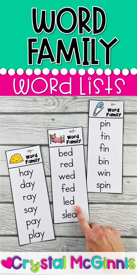 28 Word Family Lists for Reading | Word families, Word family list ...