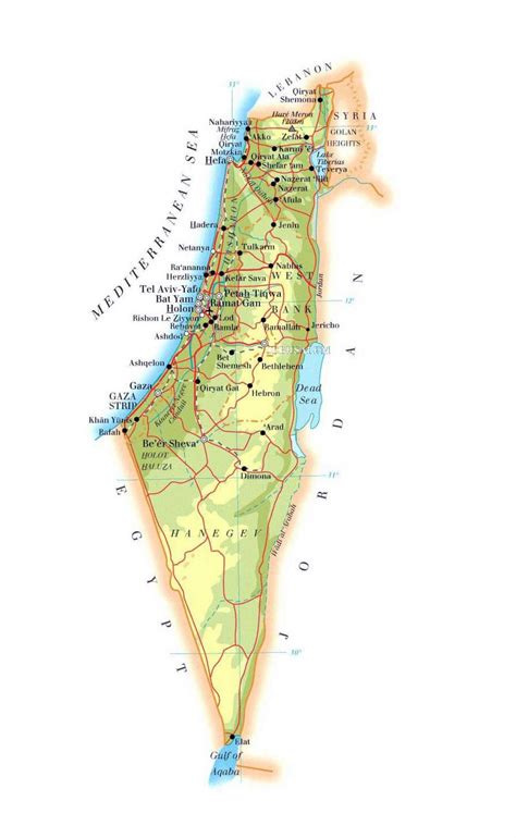 Israel Physical Map, Israel Physical Features Map, 53% OFF