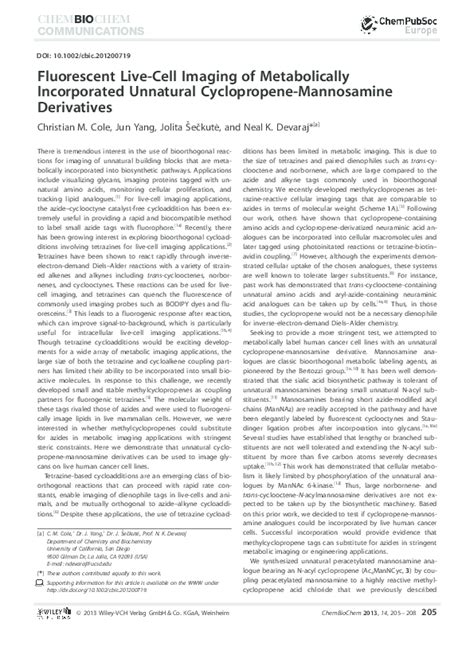 (PDF) Fluorescent Live-Cell Imaging of Metabolically Incorporated ...