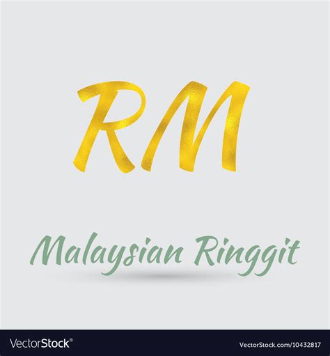 Golden ringgit symbol Royalty Free Vector Image