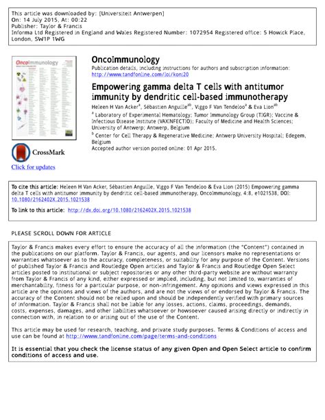 (PDF) Empowering gamma delta T cells with antitumor immunity by ...