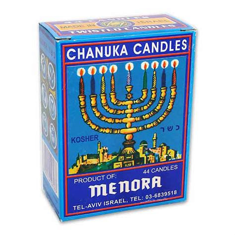 44 Classic Hanukkah Candles. Assorted Colors. Height 4 Inches / 10 cm.