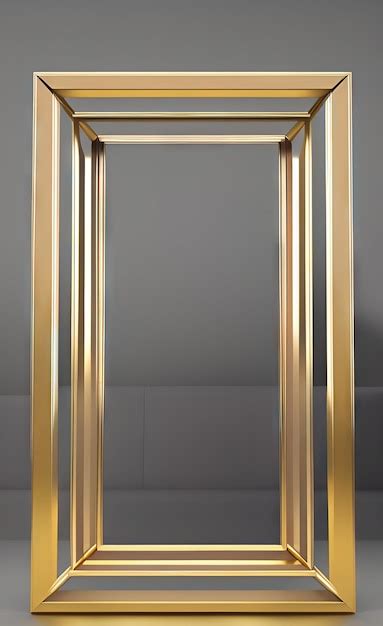 Premium AI Image | A gold framed mirror with a gold frame and a gold frame.