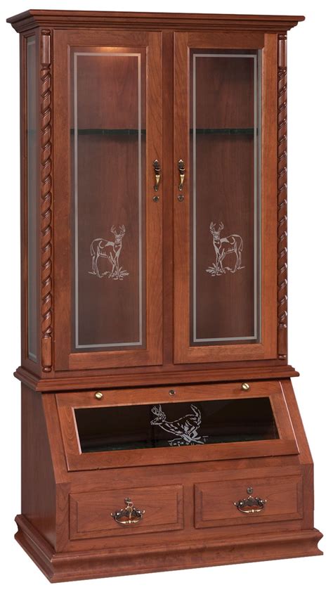 Glass Door Gun Cabinet with Rope Twist - Free Delivery