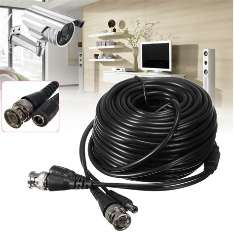 65Ft 20M Security Camera Cable Video Power Extension Wire CCTV DVR BNC ...