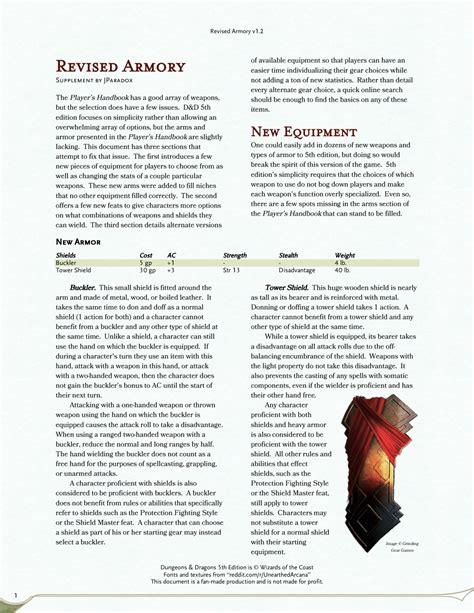 DnD 5e Homebrew — Revised Armory: Feats and Equipment by...