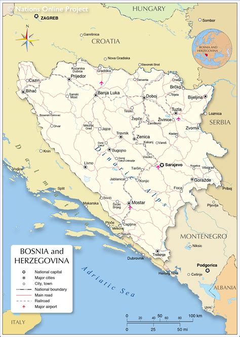 Political Map of Bosnia and Herzegovina - Nations Online Project