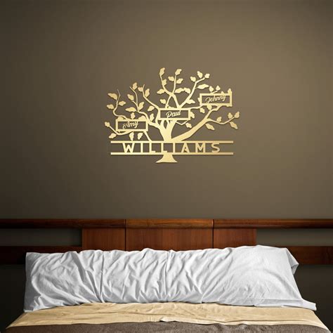 Metal Family Tree Name Sign Metal Wall Art Customized Home - Etsy