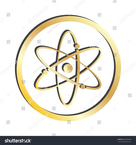 Gold Atomic Symbol Icon - Royalty Free Stock Vector 465808439 - Avopix.com