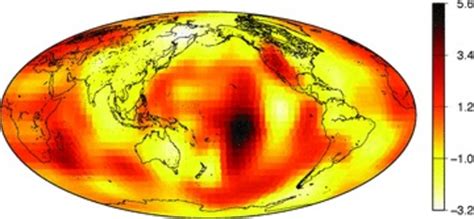 Map of CMB topography obtained in Soldati et al. (2012). Note the ...