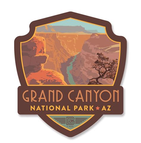 Grand Canyon Riverview Emblem Wooden Magnet | American Made