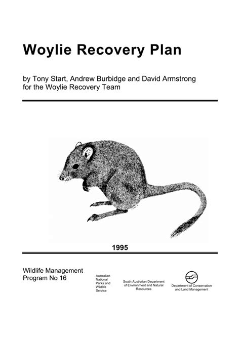 (PDF) Woylie recovery plan. Department of Conservation and Land ...