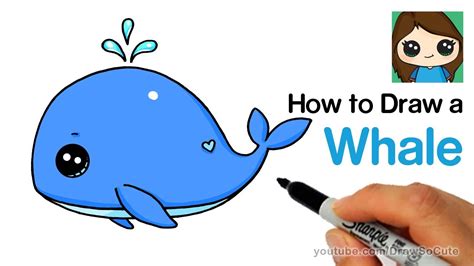 How to Draw a Baby Whale Cute and Easy - YouTube