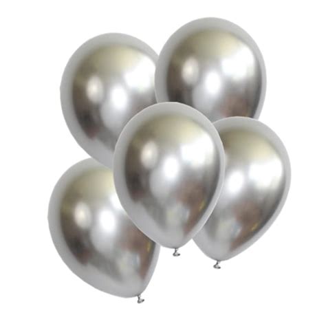 Pack of 5 Chrome Balloons - silver - Little Lulubel