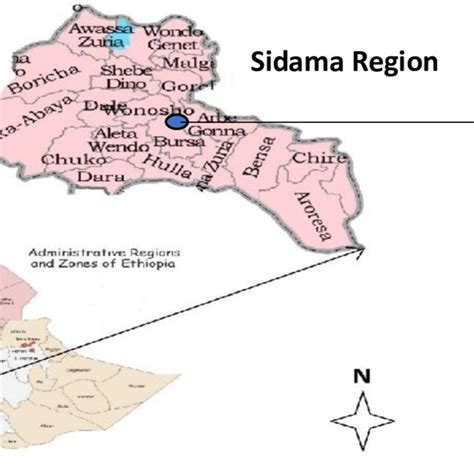 1 Position of Bursa woreda on the Sidama region map | Download ...