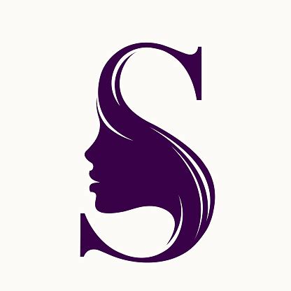 Style Beauty And Hair Salon Vector Logo With Woman Face And Letter S ...