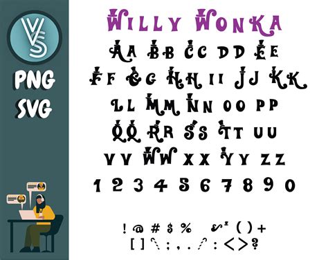 Willy Wonka Font Willy Wonka SVG, Chocolate Factory, Wonka Movie Font ...