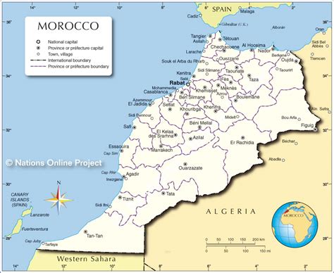 Administrative Map of Morocco - Nations Online Project