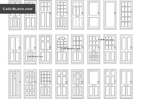 Doors elevation DWG, CAD Blocks download