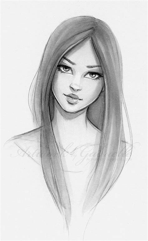 Pretty Girl Face Drawing at PaintingValley.com | Explore collection of ...