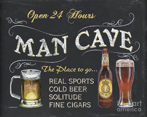 Man Cave Chalkboard Sign Painting by Debbie DeWitt - Fine Art America