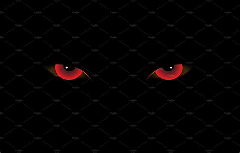 Demon eyes red vector | Pre-Designed Illustrator Graphics ~ Creative Market