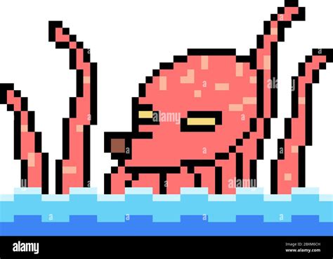 vector pixel art octopus isolated Stock Vector Image & Art - Alamy