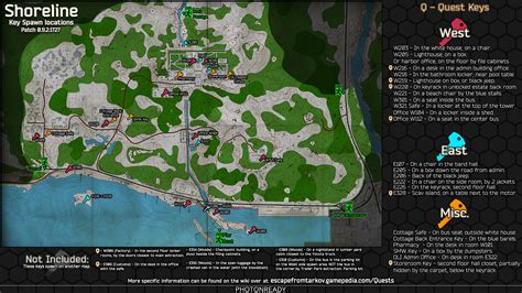 Shoreline Key Map - All current spawn locations as of Patch 0.9 : r ...