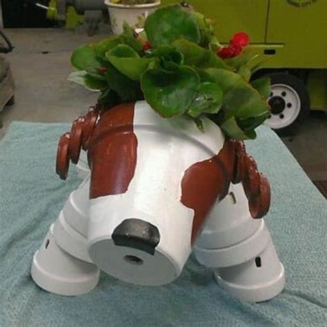 Clay Pot Dog Pot Planter | Clay pot projects, Clay pot crafts, Clay ...