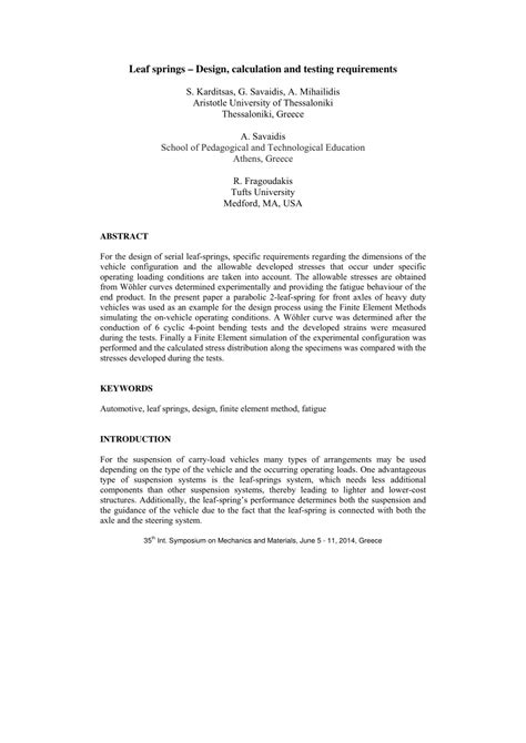 Laminated Leaf Spring Design Procedure Guide - Infoupdate.org