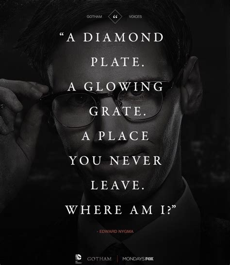 a man in glasses and a suit with the words, diamonds pllate a glowing ...