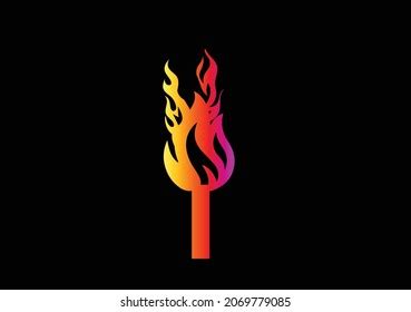 Fire Letter Logo Icon Design Template Stock Vector (Royalty Free ...