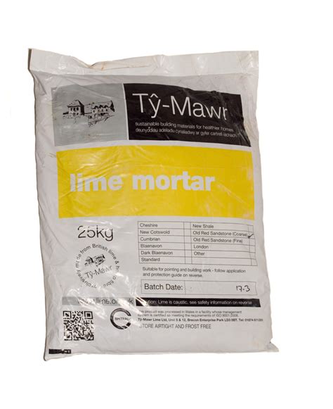 Pre-mixed fat lime mortars, high calcium lime/non-hydraulic lime ...