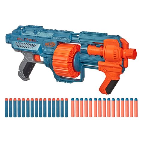 NERF Elite 2.0 Shockwave RD-15 Blaster w/30 NERF Darts & 15-Dart ...