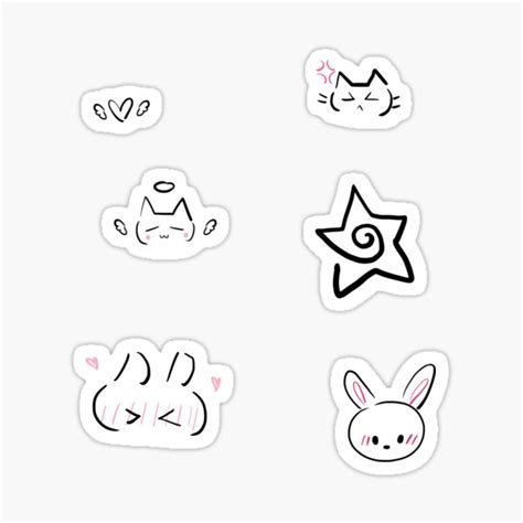 "cute little kaomoji drawings sticker pack " Sticker for Sale by ...