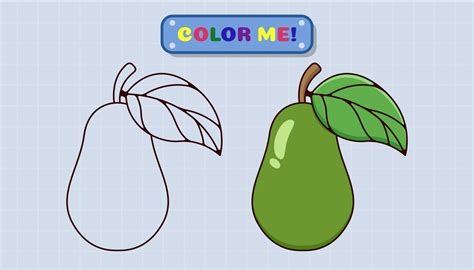 Guava coloring book page comes with sketches and color samples for ...