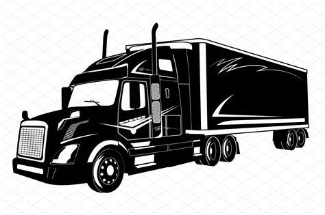 icon of truck, semi truck, vector | Semi trucks, Trucks, Truck design