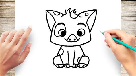 How To Draw Pua The Pig Step by Step - YouTube