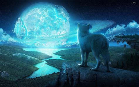 Blue Moon and Wolf Wallpapers - Top Free Blue Moon and Wolf Backgrounds ...